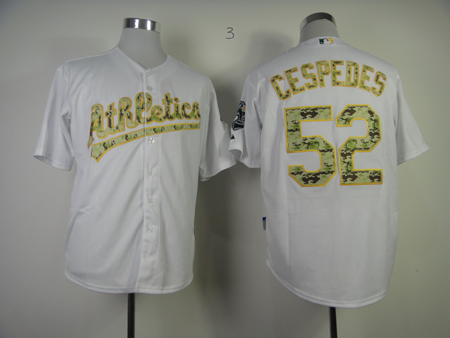 Men Oakland Athletics #52 Cespedes Whtie Camo MLB Jerseys->oakland athletics->MLB Jersey
